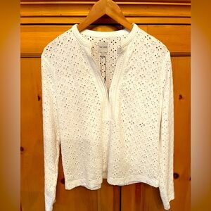 NIC+ZOE White Eyelet Top